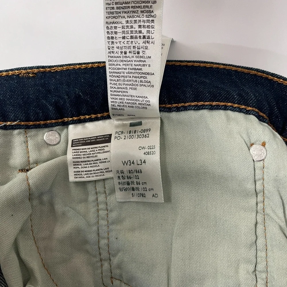 Levis 541 Jeans Mens 34x34 Blue Athletic Tapered Dark Wash Stretch Denim Preppy